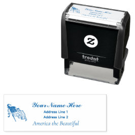 America the Beautiful Naam Adres Stempel 3 Regels