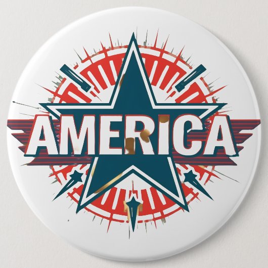 AMERICA-toets Buttonnen Ronde Button 6,0 Cm (Voorkant)