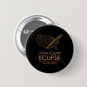 America Total Solar Eclipse April 8 2024 Verenigde Ronde Button 5,7 Cm (Voorkant /achterkant)