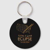 America Total Solar Eclipse April 8 2024 Verenigde Sleutelhanger (Voorkant)