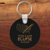 America Total Solar Eclipse April 8 2024 Verenigde Sleutelhanger (Voorkant)