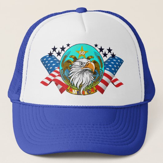 AMERICA Triple Eagle Trucker Hat Trucker Pet (Voorkant)