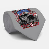 America Trucker Mannen Necktie voor vrachtwagencha Stropdas (Opgerold)