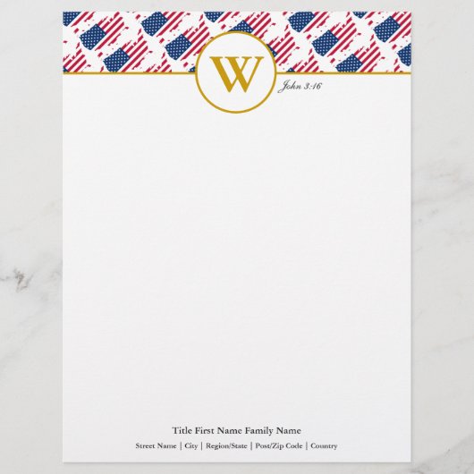 AMERICA USA Christelijk Stationery Letterhead Briefhoofd (Voorkant)