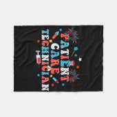 America USA Fireworks Patiëntenzorgtechnicus 4e Fleece Deken (Voorkant (Horizontaal))