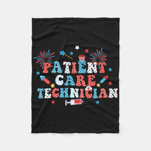 America USA Fireworks Patiëntenzorgtechnicus 4e Fleece Deken (Voorkant)