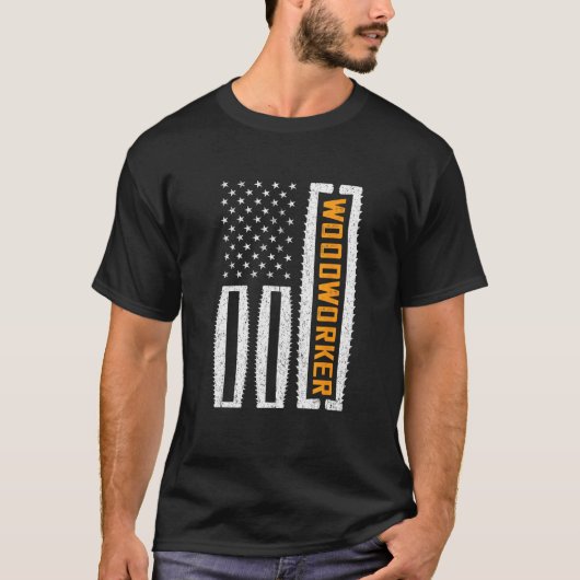 America USA Wood Working Carpenter Woodworking Woo T-shirt (Voorkant)