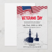 America Veterans Day Patriottische Uitnodiging, Kaart (Voorkant / Achterkant)