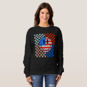 America Vibes Cute Smile Face USA American Flag 4t Trui (Voorkant volledig)