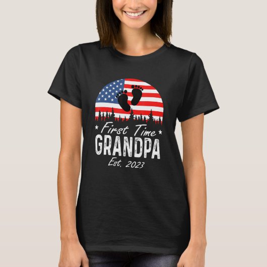 America Vibes First Time To Be Grandpa 2023 New Gr T-shirt (Voorkant)