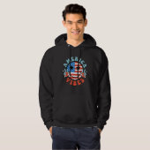 America Vibes Happy Face Smile American Flag 4th O Hoodie (Voorkant volledig)