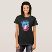 America Vibes Smile Face US Flag Retro Groovy 4th  T-shirt (Voorkant volledig)