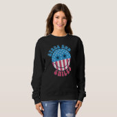 America Vibes Smile Face US Flag Retro Groovy 4th  Trui (Voorkant volledig)