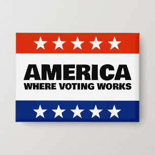 America, Where Voting Works Knop Button