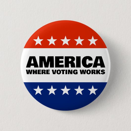 America, Where Voting Works Knop Ronde Button 5,7 Cm (Voorkant)