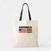 America, Where Voting Works Tote Bag (Achterkant)