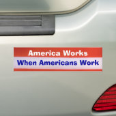 America Works Bumpersticker (Op auto)