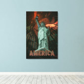 AMERICA - Wrapped Canvas Afdruk (Insitu (Houten vloer))