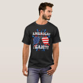 America Yeah Flag Sunglasses 4th Of July Fireworks T-shirt (Voorkant volledig)