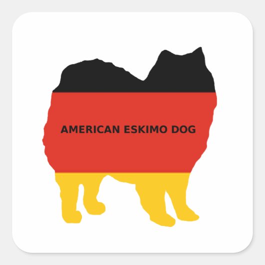 americaans eskimo naam vlag silo vierkante sticker (Voorkant)