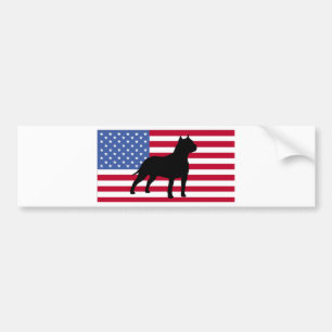 americaans staffordshire doodseer silhouette flag bumpersticker