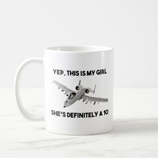 American A-10 Warthog Jet Vliegtuig Meme Koffiemok (Links)