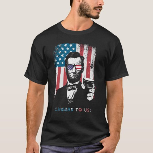 American Abraham Lincoln Eyes Flag Country T-shirt (Voorkant)