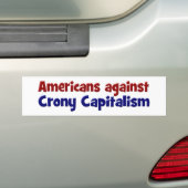 American Against Crony Capitalism rode blauwe teks Bumpersticker (Op auto)