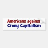 American Against Crony Capitalism rode blauwe teks Bumpersticker (Voorkant)