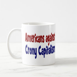 American Against Crony Capitalism rode blauwe teks Koffiemok