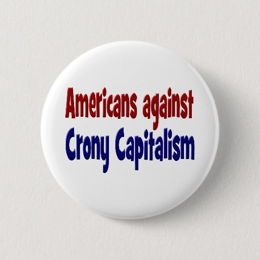 American Against Crony Capitalism rode blauwe teks Ronde Button 5,7 Cm (Voorkant)