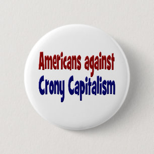 American Against Crony Capitalism rode blauwe teks Ronde Button 5,7 Cm