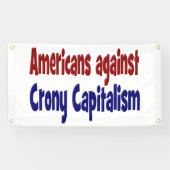 American Against Crony Capitalism rode blauwe teks Spandoek (Horizontaal)