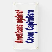 American Against Crony Capitalism rode blauwe teks Spandoek (Verticaal)