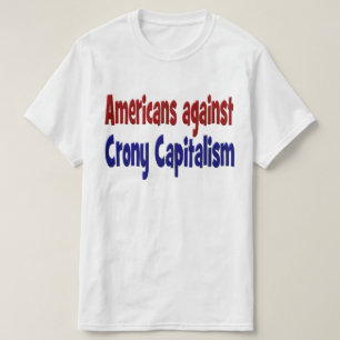 American Against Crony Capitalism rode blauwe teks T-shirt
