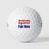 American Against Fake News red blue text Golfballen (Voorkant)
