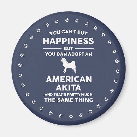 American Akita Adoption Happiness Magneet (Voorkant)