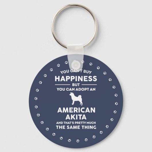 American Akita Adoption Happiness Sleutelhanger (Voorkant)