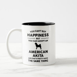 American Akita Adoption Happiness Tweekleurige Koffiemok