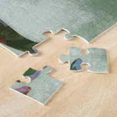 American Akita Dog Floral over groen Legpuzzel (Zijkant)