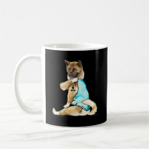 American-Akita Dog I Love Mom Tattoo American-Akit Koffiemok