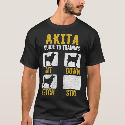 American Akita Guide To Training  Dog Mom Dad T-shirt (Voorkant)