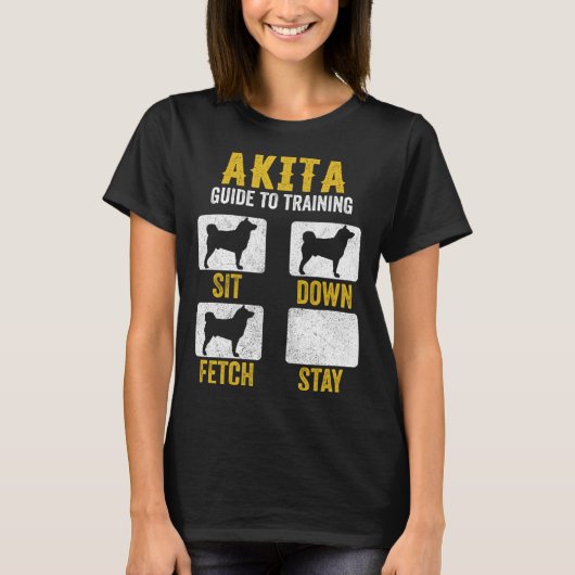American Akita Guide To Training  Dog Mom Dad T-shirt (Voorkant)