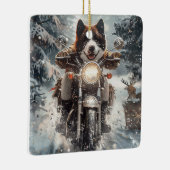 American Akita Hond Rijden Motorfiets Kerstmis Keramisch Ornament (Rechts)