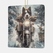 American Akita Hond Rijden Motorfiets Kerstmis Keramisch Ornament (Links)