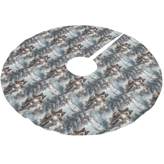 American Akita Hond Rijden Motorfiets Kerstmis Kerstboom Rok (Gekanteld)