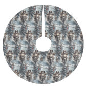 American Akita Hond Rijden Motorfiets Kerstmis Kerstboom Rok (Voorkant)