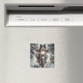 American Akita Hond Rijden Motorfiets Kerstmis Magneet (Insitu (Vaatwasser))