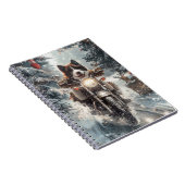 American Akita Hond Rijden Motorfiets Kerstmis Notitieboek (Rechterzijde)