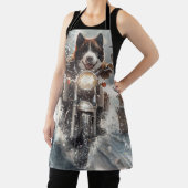 American Akita Hond Rijden Motorfiets Kerstmis Schort (Insitu)